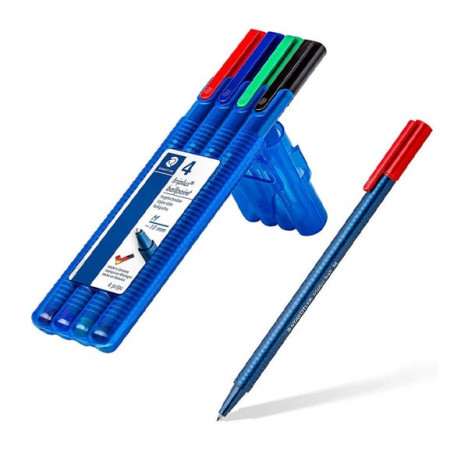 PACK DE 4 STYLOS À BILLE STAEDTLER TRIPLUS 437 MSB4 a bas prix PACK DE 4 STYLOS À BILLE STAEDTLER TRIPLUS 437 MSB4 a bas prix