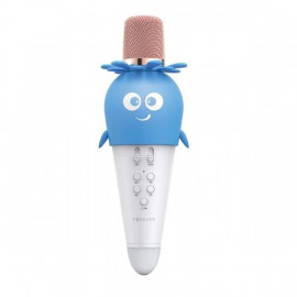 vente MICROPHONE BLUETOOTH KARAOKÉ FOREVER AMS-200 AVEC HAUT-PARLEUR BLEU