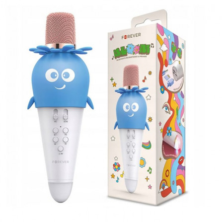 Prix MICROPHONE BLUETOOTH KARAOKÉ FOREVER AMS-200 AVEC HAUT-PARLEUR BLEU
