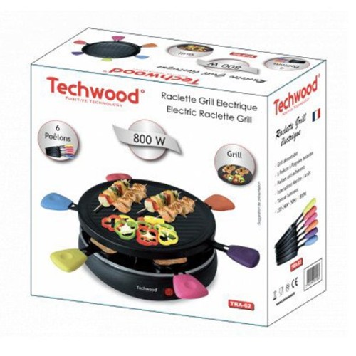 GRILL À RACLETTE TECHWOOD 6 POÊLONS 800W Tunisie