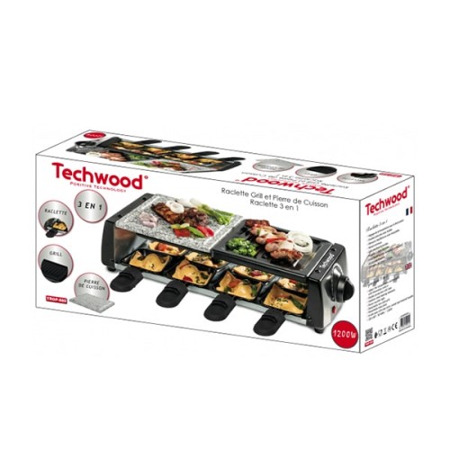 GRILL À 8 RACLETTES ET PIERRE TECHWOOD 1200W a bas prix