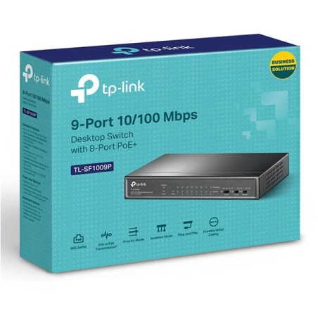 prix SWITCH DE BUREAU TP-LINK 9 PORTS 10/100 MBPS DONT 8 PORTS POE+