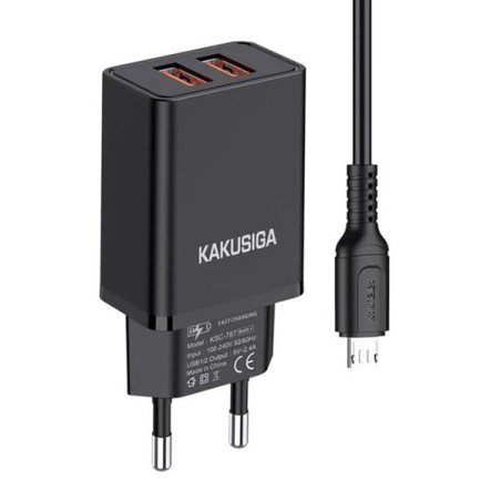 CHARGEUR MURAL KAKU POUR MICRO USB 2.4A KSC-788 NOIR PRIX