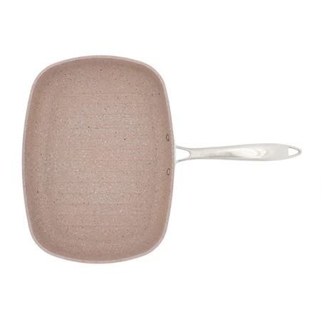 prix POÊLE GRILL KORKMAZ GRANITA 35X25CM A1269 BEIGE