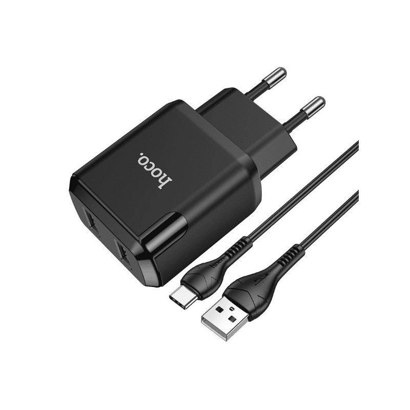 CHARGEUR HOCO N7 2 PORTS USB VERS TYPE-C NOIR prix