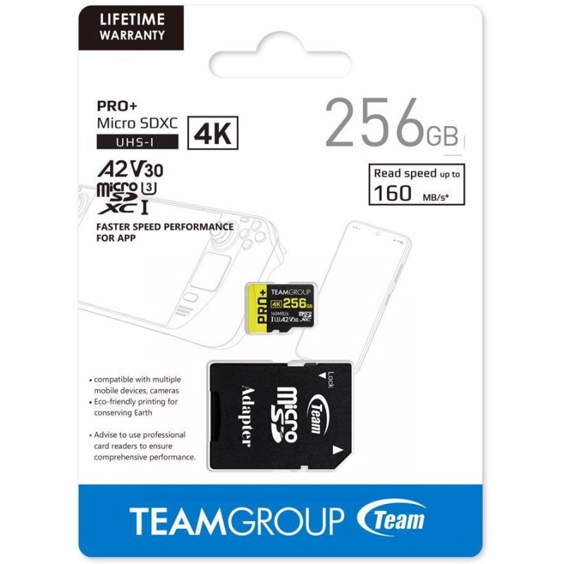 CARTE MÉMOIRE TEAMGROUP A2 PRO PLUS CARD 256GB MICRO SDXC UHS-I U3 A2 TEAMGROUP - 1 - tunisie CARTE MÉMOIRE TEAMGROUP A2 PRO PLUS CARD 256GB MICRO SDXC UHS-I U3 A2 TEAMGROUP - 1 - tunisie