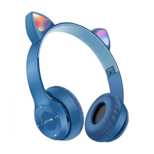 Casque MP3 Bluetooth Oreillettes de Chat P47M BLEU