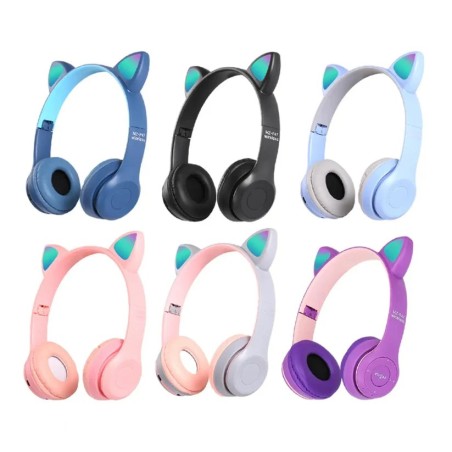 Casque MP3 Bluetooth Oreillettes de Chat P47M NOIR