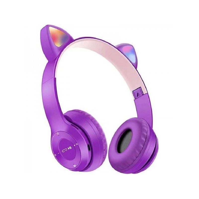 Casque MP3 Bluetooth Oreillettes de Chat P47M VIOLET Casque MP3 Bluetooth Oreillettes de Chat P47M VIOLET