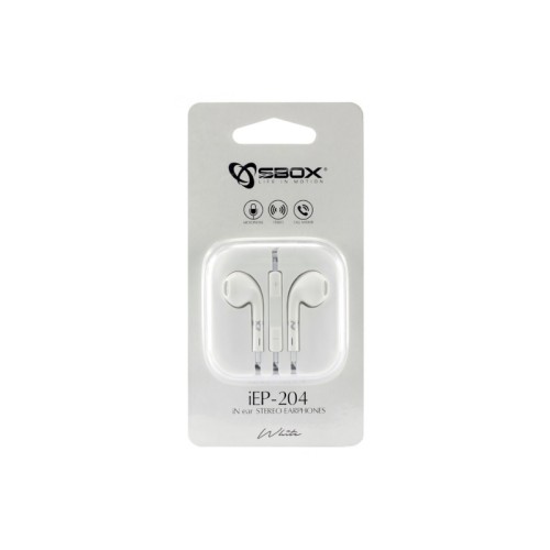 ÉCOUTEURS SBOX IEP-204 AVEC MICRO BLANC a prix bas