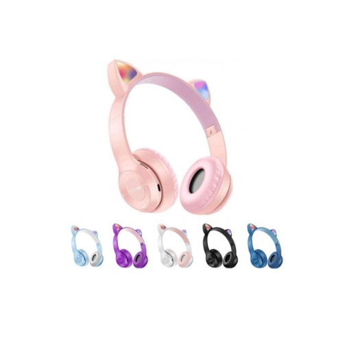 Casque MP3 Bluetooth Oreillettes de Chat MZ47 ROSE a prix réduit