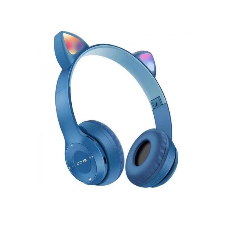vente Casque MP3 Bluetooth Oreillettes de Chat MZ47 BLEU vente Casque MP3 Bluetooth Oreillettes de Chat MZ47 BLEU