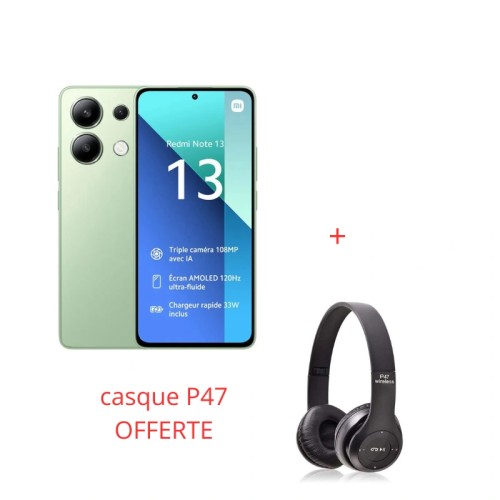 SMARTPHONE XIAOMI REDMI NOTE 13 8GO 128GO VERT