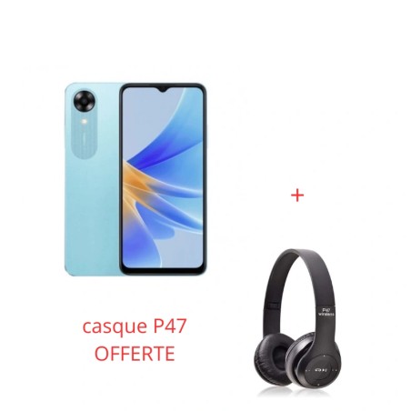 SMARTPHONE OPPO A17K 3GO/64GO BLEU  + casque P47 OFFERTE