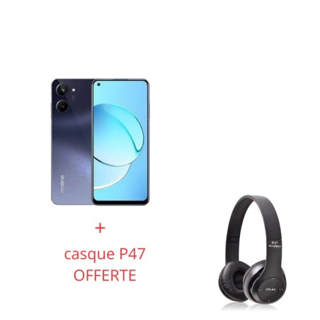 SMARTPHONE REALME 10 4G 8GO 256GO NOIR +casque P47 OFFERTE
