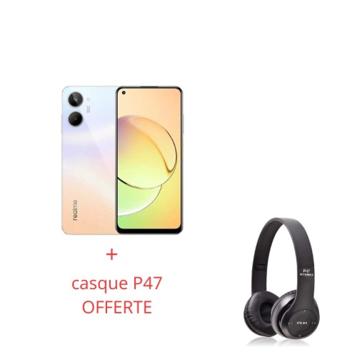 SMARTPHONE REALME 10 4G 8GO 256GO BLANC +casque P47 OFFERTE