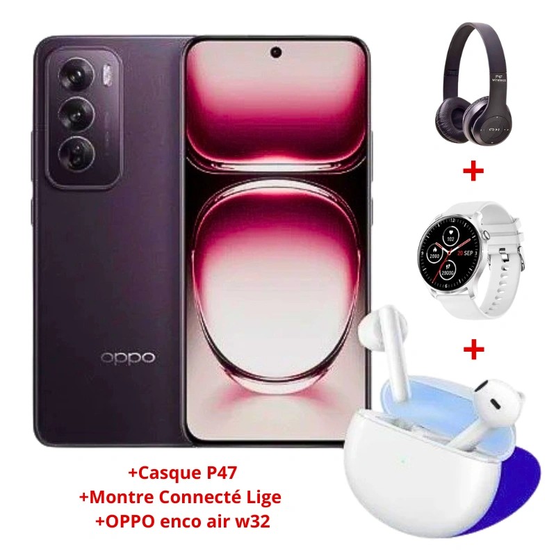 OPPO RENO 12 + casque P47 + BW0291 + OPPO enco W32 OPPO RENO 12 + casque P47 + BW0291 + OPPO enco W32