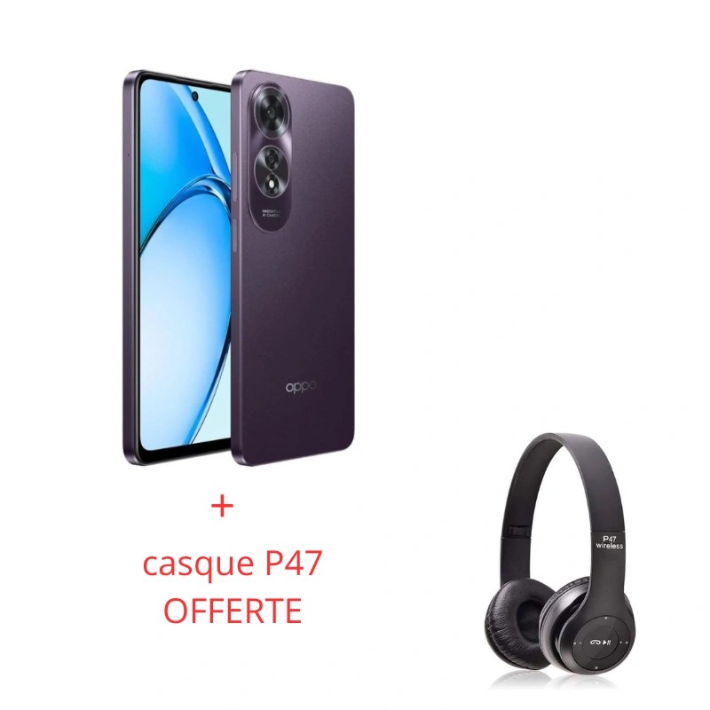SMARTPHONE OPPO A60 8GO 128GO VIOLET +casque P47 OFFERTE SMARTPHONE OPPO A60 8GO 128GO VIOLET +casque P47 OFFERTE