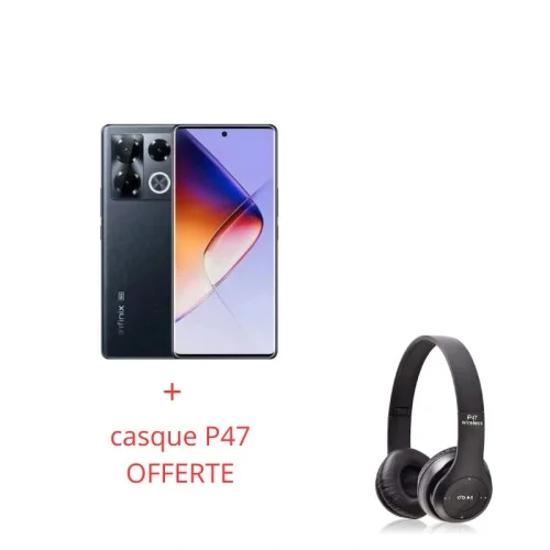 INFINIX NOTE 40 - 5GDS - 8+8256GB OBSIDIAN BLACK +casque P47 OFFERTE