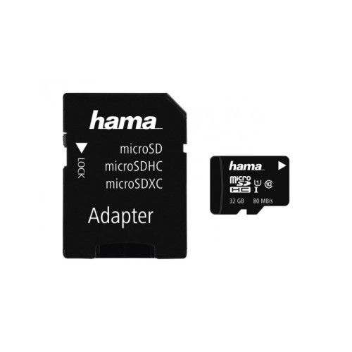 microSDHC HAMA 32 Go Classe 10 UHS-I 80 Mo