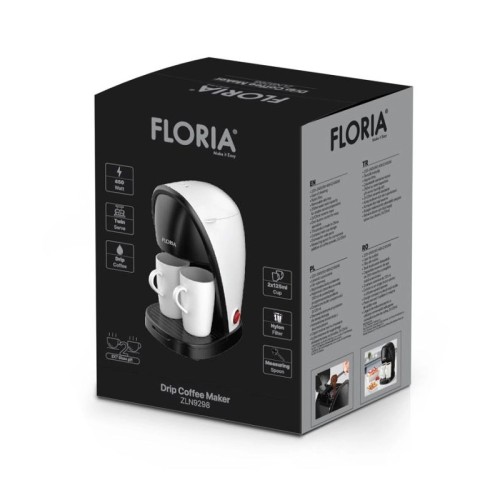 CAFETIÈRE ÉLECTRIQUE FLORIA ZLN9298 250ML  BLANC