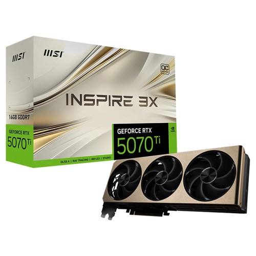 Carte graphique MSI GeForce RTX 5070 Ti 16 Go INSPIRE 3X OC PLUS
