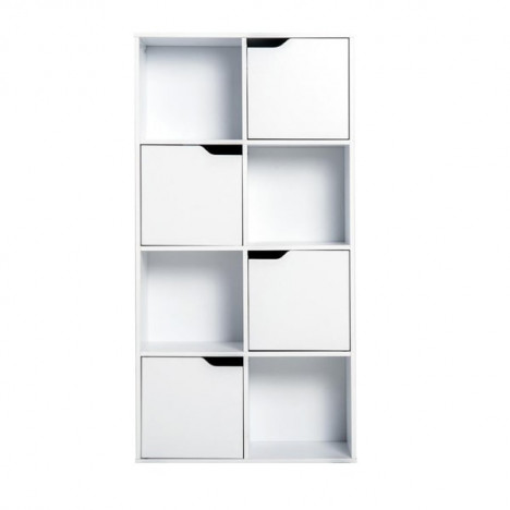 MEUBLE DE RANGEMENT 4 PORTES 4 NICHES BLANC MEUBLE DE RANGEMENT 4 PORTES 4 NICHES BLANC
