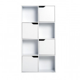 MEUBLE DE RANGEMENT 4 PORTES 4 NICHES BLANC