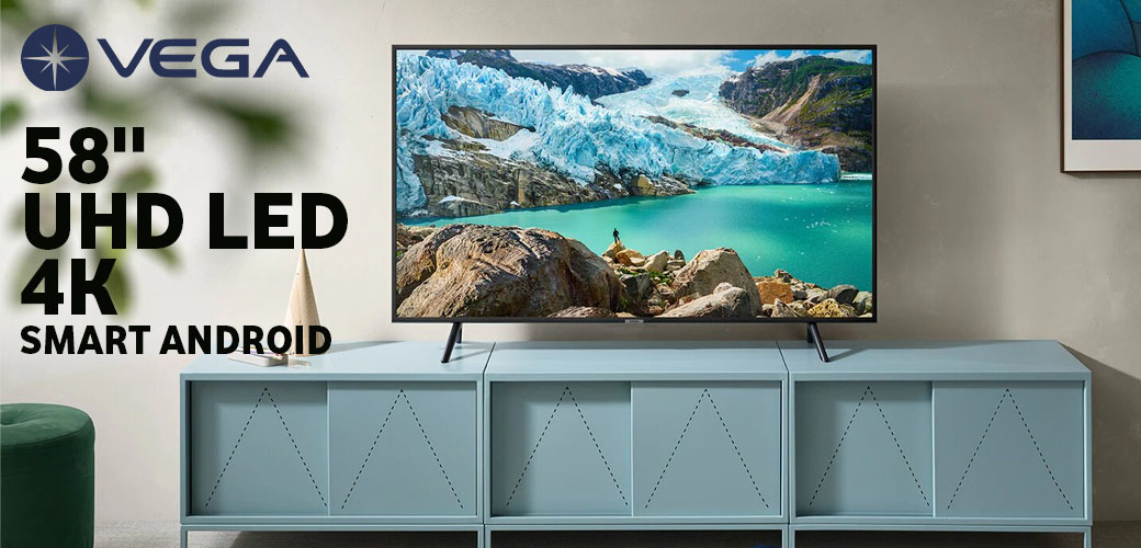 TV VEGA 58'' SMART ANDROID 4K a bas prix