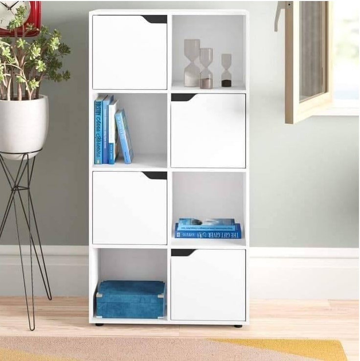 vente MEUBLE DE RANGEMENT 4 PORTES 4 NICHES BLANC