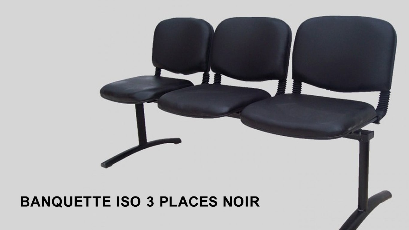 BANQUETTE ISO 3 PLACES Noir Tunisie prix