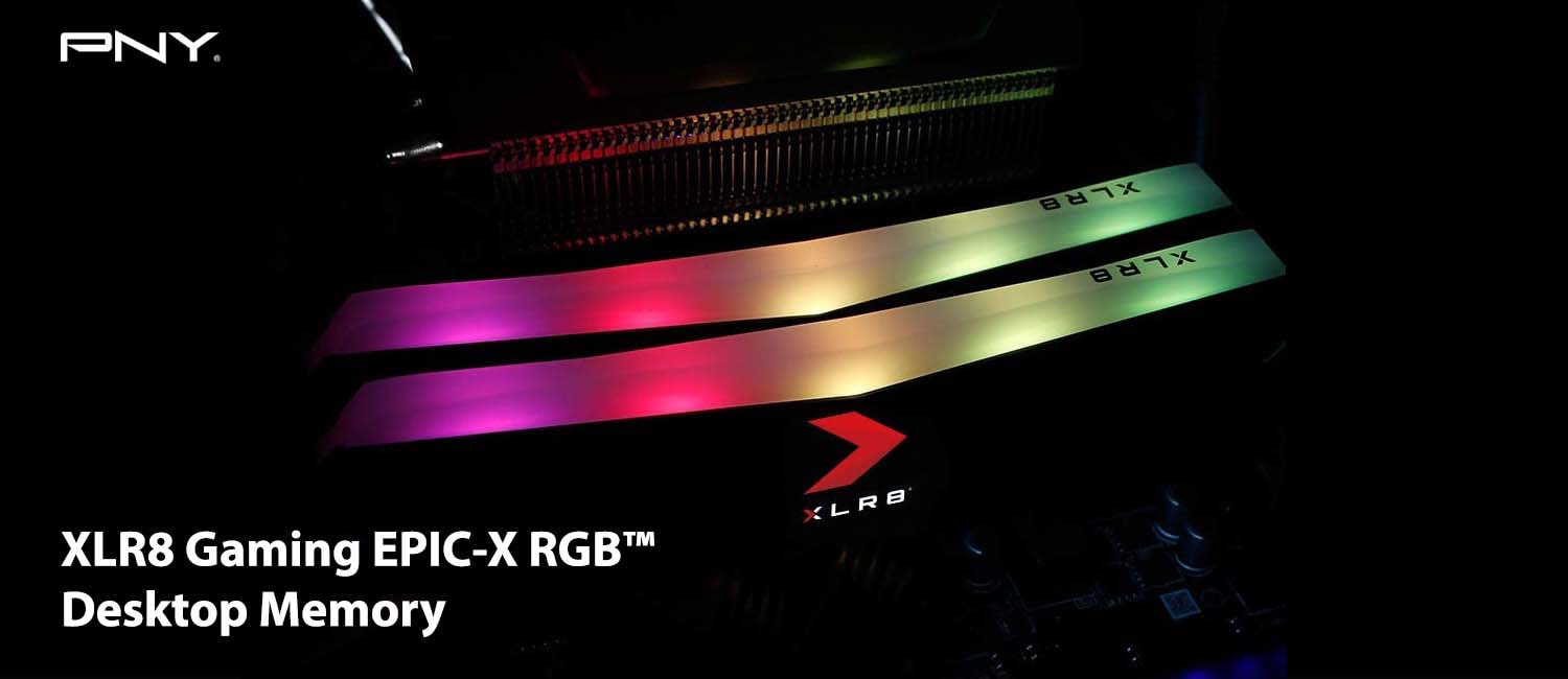BARRETTE MÉMOIRE PNY 16GB (1X16GB) DDR4 3200MHz EPIC-X RGB