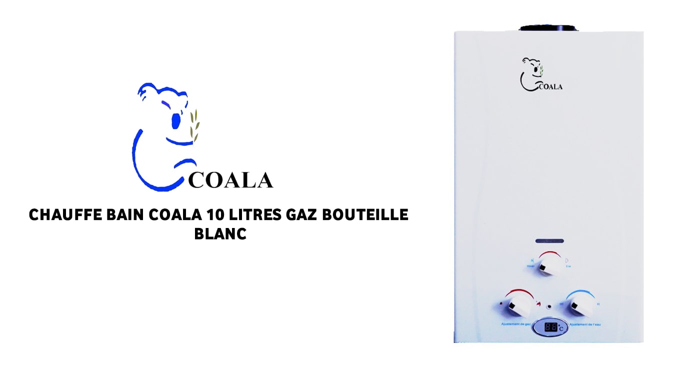 CHAUFFE BAIN COALA 10 LITRES GAZ BOUTEILLE BLANC Tunisie