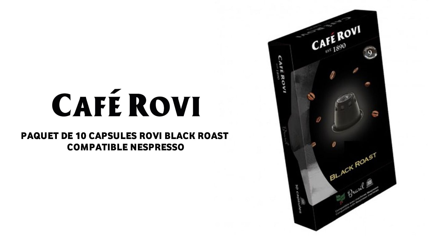 PAQUET DE 10 CAPSULES ROVI BLACK ROAST COMPATIBLE NESPRESSO prix