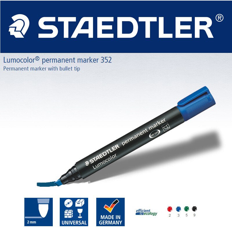 BOX DE 4 MARQUEURS PERMANENTS STAEDTLER LUMOCOLOR 350 WP4