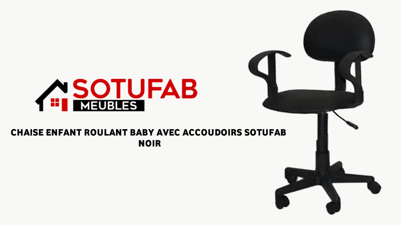 CHAISE ENFANT ROULANT BABY AVEC ACCOUDOIRS SOTUFAB NOIR Tunisie