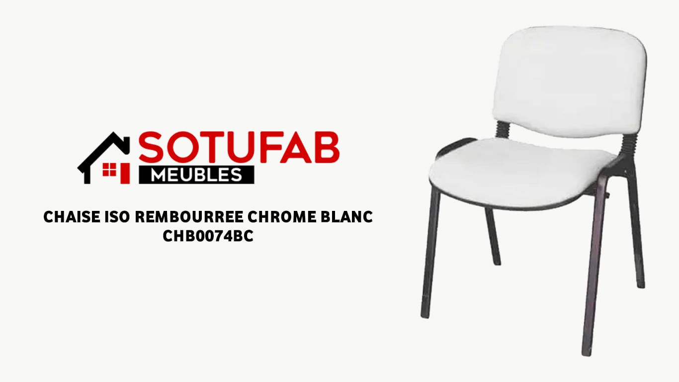 vente CHAISE ISO REMBOURREE CHROME BLANC Tunisie