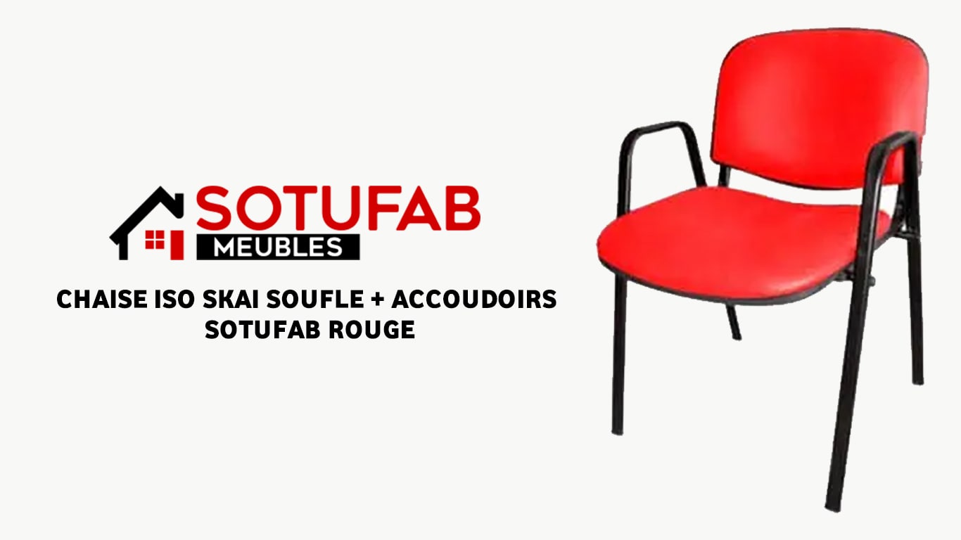 CHAISE ISO SKAI SOUFLE + ACCOUDOIRS SOTUFAB ROUGE Tunisie