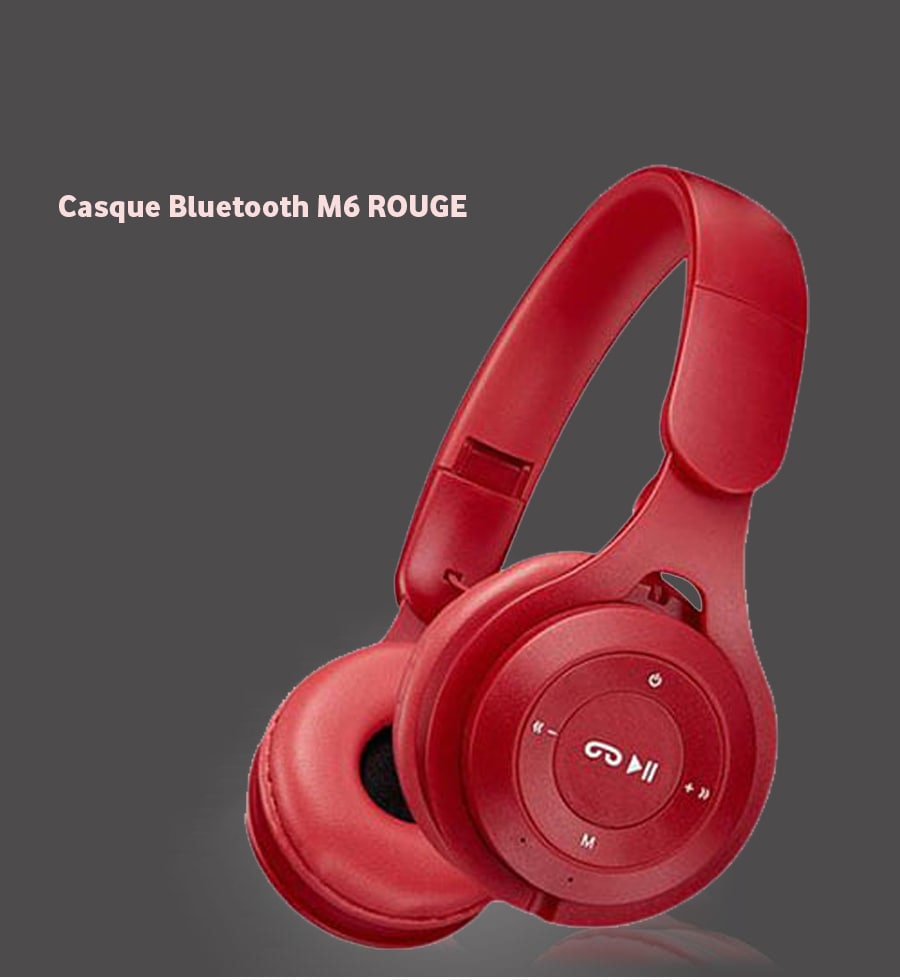 Casque Bluetooth M6 ROUGE au meilleur prix Tunisie