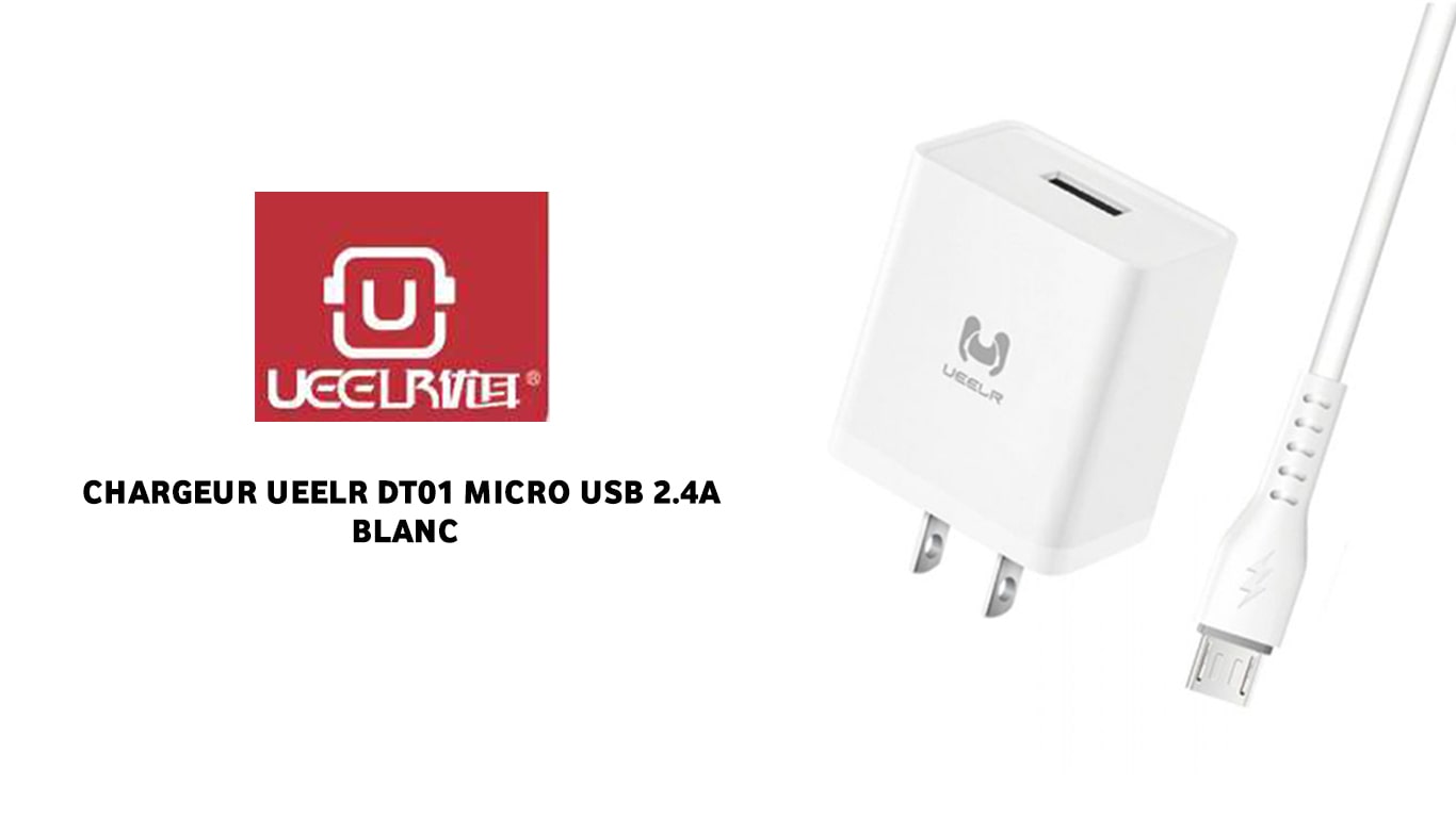 CHARGEUR UEELR DT01 MICRO USB 2.4A BLANC
